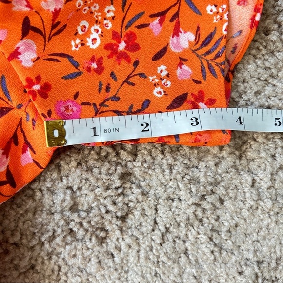 Draper James Apricot Orange Pansy Floral Margo Flutter Sleeve Midi Dress NWT 12 - Picture 9 of 11